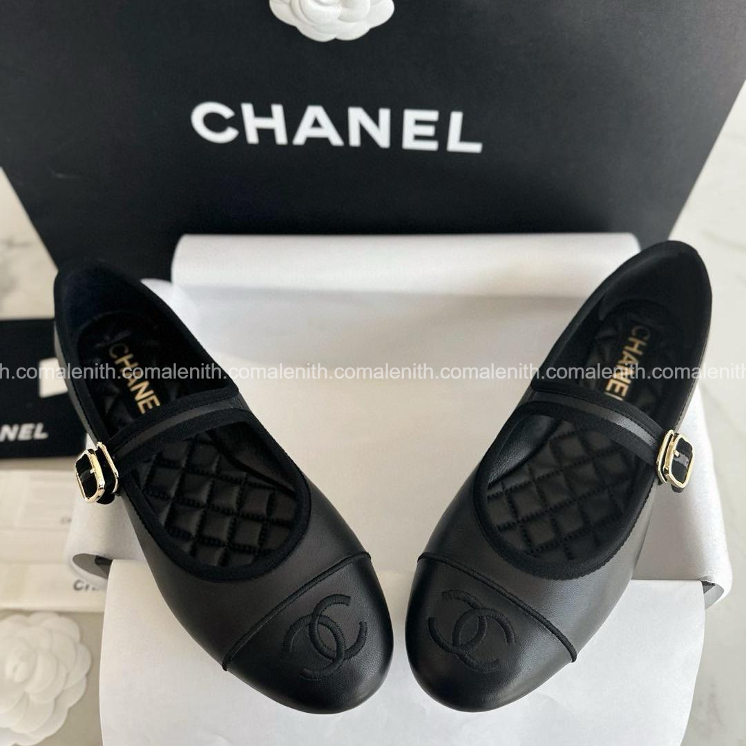 Chanel 24S Lambskin Quilted Mary Janes